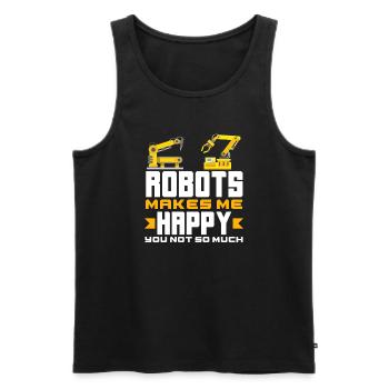 Programmeur de robots robotiques - Débardeur bio Premium Homme - noir - Devant - Michal (187cm)