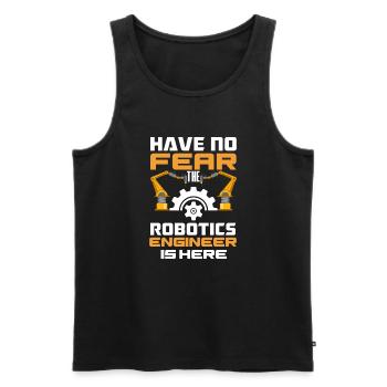 Programmeur de robots robotiques - Débardeur bio Premium Homme - noir - Devant - Michal (187cm)