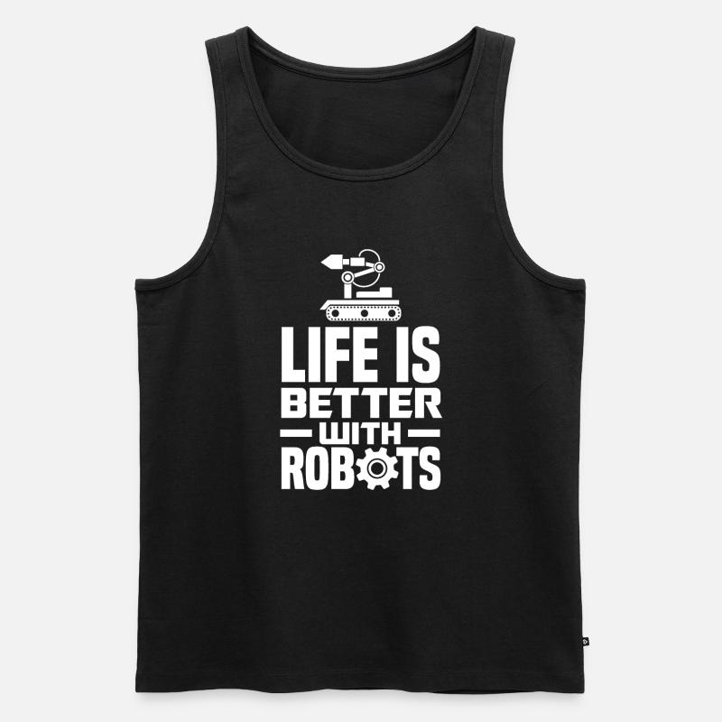 Programmeur de robots robotiques - Débardeur bio Premium Homme - noir