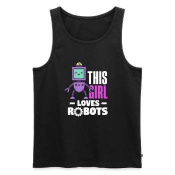 Programmeur de robots robotiques - Débardeur bio Premium Homme - noir - Devant - Michal (187cm)