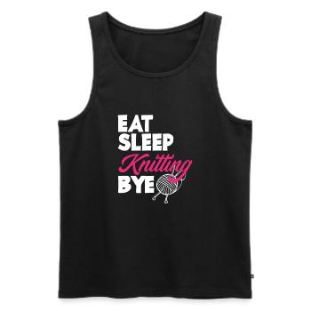 Funny Knitting Knitting Needle Gift - Men's Premium Organic Tank Top - black - Front - Michal (187cm)