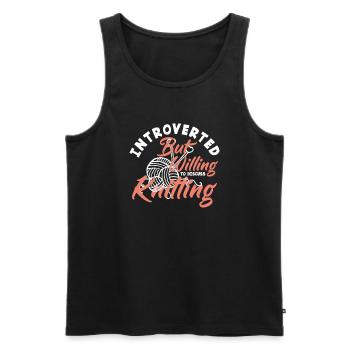 Lustiges Stricken Stricknadel Geschenk - Männer Premium Bio Tank Top - Schwarz - Vorne - Michal (187cm)