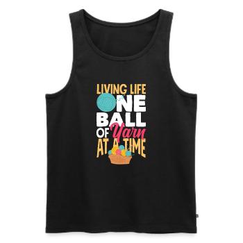 Lustiges Stricken Stricknadel Geschenk - Männer Premium Bio Tank Top - Schwarz - Vorne - Michal (187cm)