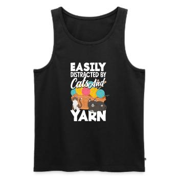 Lustiges Stricken Stricknadel Geschenk - Männer Premium Bio Tank Top - Schwarz - Vorne - Michal (187cm)