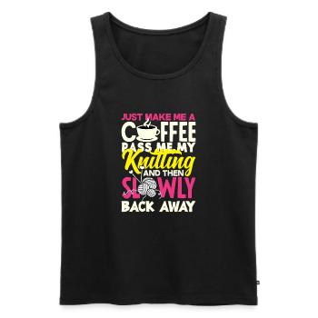 Funny Knitting Knitting Needle Gift - Men's Premium Organic Tank Top - black - Front - Michal (187cm)
