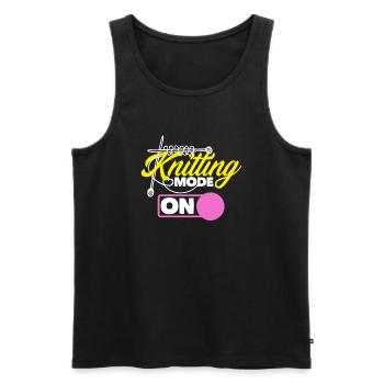 Lustiges Stricken Stricknadel Geschenk - Männer Premium Bio Tank Top - Schwarz - Vorne - Michal (187cm)