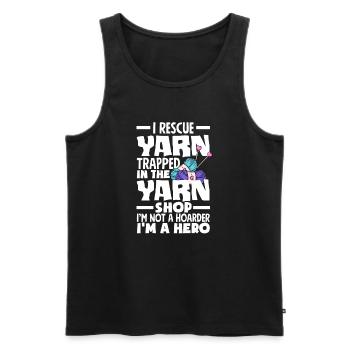 Lustiges Stricken Stricknadel Geschenk - Männer Premium Bio Tank Top - Schwarz - Vorne - AI Model Male 178 light (178cm)