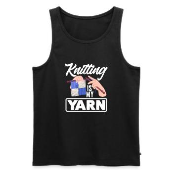 Lustiges Stricken Stricknadel Geschenk - Männer Premium Bio Tank Top - Schwarz - Vorne - AI Model Male 178 light (178cm)