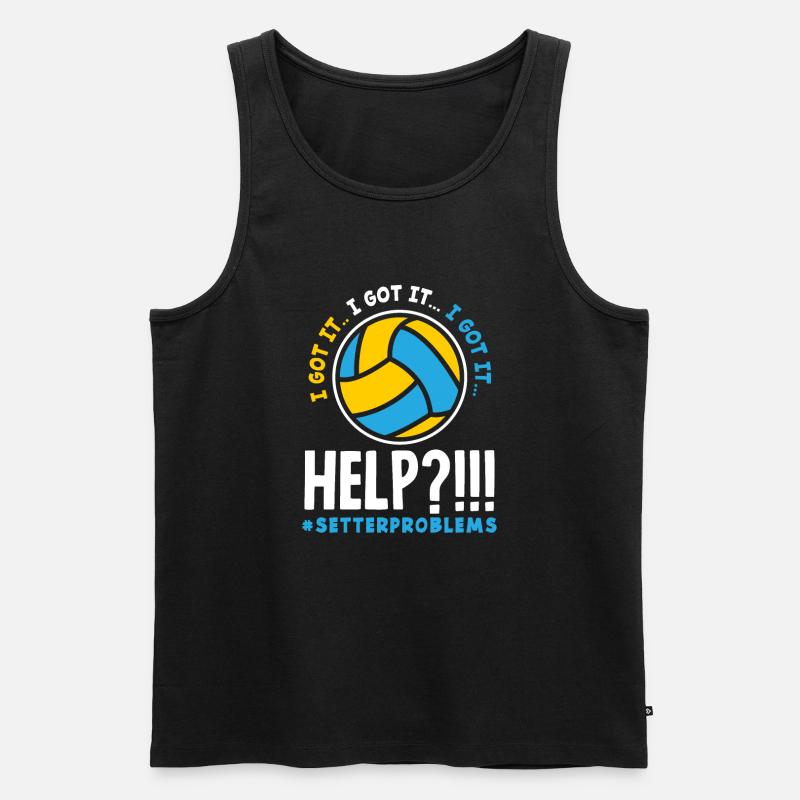 Lustiges Volleyball Geschenk - Männer Premium Bio Tank Top - Schwarz