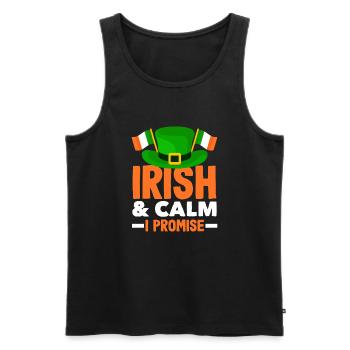 Drôle d’irlandais Irlande cadeau - Débardeur bio Premium Homme - noir - Devant - Michal (187cm)