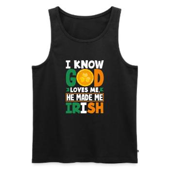 Funny Irishman Ireland Gift - Men's Premium Organic Tank Top - black - Front - Michal (187cm)
