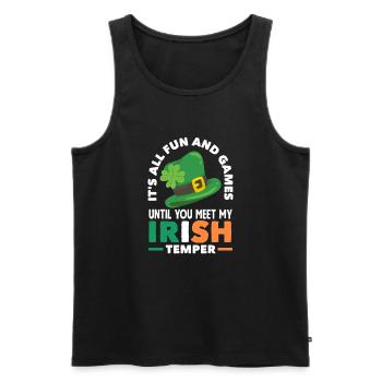 Funny Irish Ireland Gift - Men's Premium Organic Tank Top - black - Front - AI Model Male 178 light (178cm)