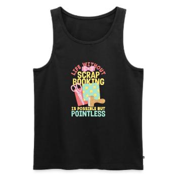 Memory Book, Scrapbook, Scrapbook, Scrapbook, Scrapbook - Men's Premium Organic Tank Top - black - Front - AI Model Male 178 light (178cm)