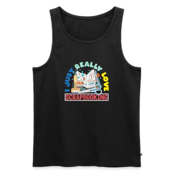 Memory Book, Scrapbook, Scrapbook, Scrapbook, Scrapbook - Men's Premium Organic Tank Top - black - Front - AI Model Male 178 light (178cm)