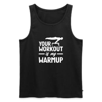 Calisthenics Training Fitness Workout - Men's Premium Organic Tank Top - black - Front - AI Model Male 178 light (178cm)