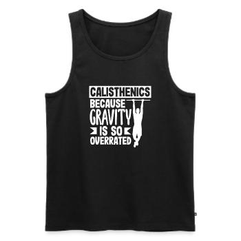 Calisthenics Training Fitness Workout - Men's Premium Organic Tank Top - black - Front - AI Model Male 178 light (178cm)