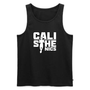 Calisthenics Training Fitness Workout - Men's Premium Organic Tank Top - black - Front - AI Model Male 178 light (178cm)