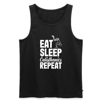 Calisthenics Training Fitness Workout - Men's Premium Organic Tank Top - black - Front - AI Model Male 178 light (178cm)