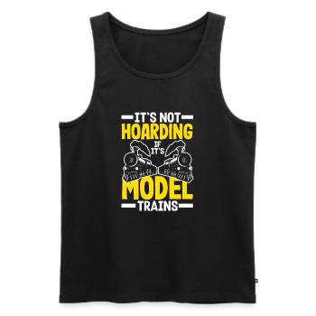 Funny Train Lover Trains Locomotive Gift - Men's Premium Organic Tank Top - black - Front - AI Model Male 178 light (178cm)