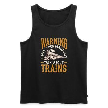 Funny Train Lover Trains Locomotive Gift - Men's Premium Organic Tank Top - black - Front - Michal (187cm)