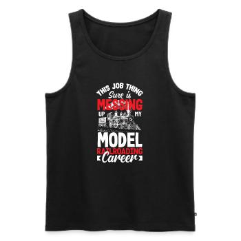 Drôle de Train amant Trains Locomotive cadeau - Débardeur bio Premium Homme - noir - Devant - Michal (187cm)