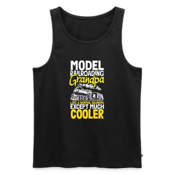 Drôle de Train amant Trains Locomotive cadeau - Débardeur bio Premium Homme - noir - Devant - Michal (187cm)