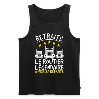 Retirement Gift for Truck Driver Dad Retired Driver - Men's Premium Organic Tank Top - black - Front - AI Model Male 178 light (178cm)