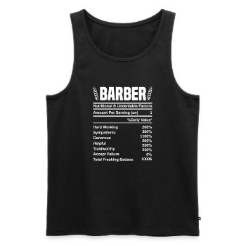 Barber Homme Coiffeur Coiffeur - Débardeur bio Premium Homme - noir - Devant - Michal (187cm)