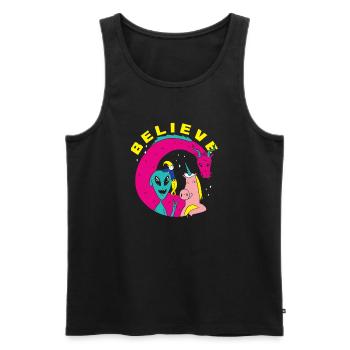 Lustiges Alien Außerirdische Geschenk - Männer Premium Bio Tank Top - Schwarz - Vorne - AI Model Male 178 light (178cm)