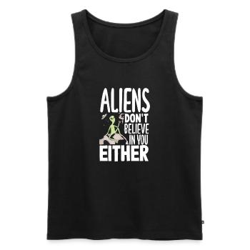 Lustiges Alien Außerirdische Geschenk - Männer Premium Bio Tank Top - Schwarz - Vorne - AI Model Male 178 light (178cm)