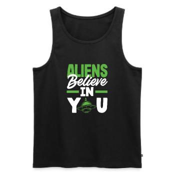 Lustiges Alien Außerirdische Geschenk - Männer Premium Bio Tank Top - Schwarz - Vorne - AI Model Male 178 light (178cm)