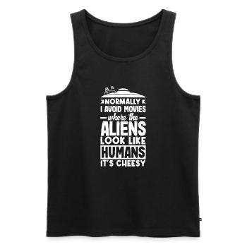 Lustiges Alien Außerirdische Geschenk - Männer Premium Bio Tank Top - Schwarz - Vorne - AI Model Male 178 light (178cm)