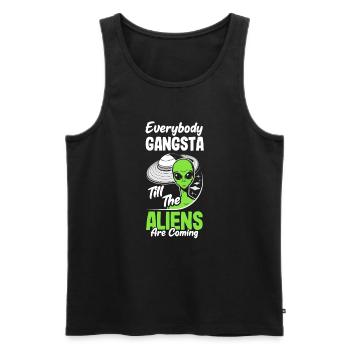 Lustiges Alien Außerirdische Geschenk - Männer Premium Bio Tank Top - Schwarz - Vorne - AI Model Male 178 light (178cm)