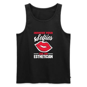 Hautpflege Kosmetikerin Kosmetik - Männer Premium Bio Tank Top - Schwarz - Vorne - Michal (187cm)