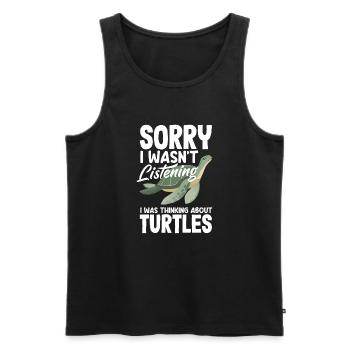 Tortue Tortue Mer Cadeau - Débardeur bio Premium Homme - noir - Devant - Michal (187cm)