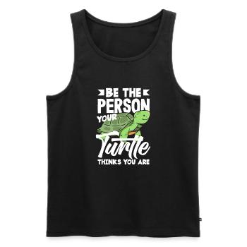 Tortue Tortue Mer Cadeau - Débardeur bio Premium Homme - noir - Devant - Michal (187cm)