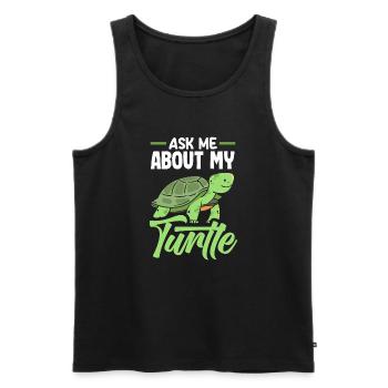 Tortue Tortue Mer Cadeau - Débardeur bio Premium Homme - noir - Devant - Michal (187cm)
