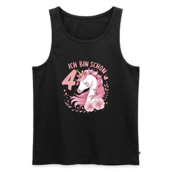 4. Geburtstag Mädchen 4 Jahre Pferd Pferde Einhorn - Männer Premium Bio Tank Top - Schwarz - Vorne - AI Model Male 178 light (178cm)