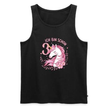 3. Geburtstag Mädchen 3 Jahre Pferd Pferde Einhorn - Männer Premium Bio Tank Top - Schwarz - Vorne - Michal (187cm)