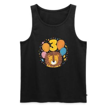 3rd Birthday Leo Kids Birthday - Men's Premium Organic Tank Top - black - Front - AI Model Male 178 light (178cm)
