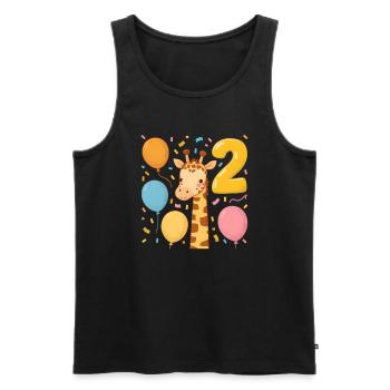 Fête d’anniversaire des enfants girafe 2e anniversaire - Débardeur bio Premium Homme - noir - Devant - Michal (187cm)