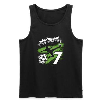 7. Geburtstag 7 Jahre Fußball Fußballspieler - Männer Premium Bio Tank Top - Schwarz - Vorne - AI Model Male 178 light (178cm)