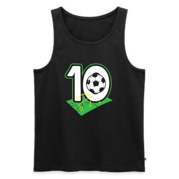 10e anniversaire 10 ans de football Joueur de football - Débardeur bio Premium Homme - noir - Devant - Michal (187cm)