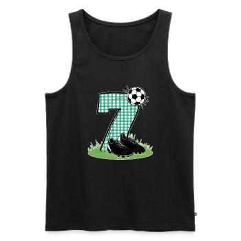 7. Geburtstag 7 Jahre Fußball Fußballspieler - Männer Premium Bio Tank Top - Schwarz - Vorne - AI Model Male 178 light (178cm)