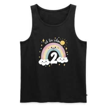 2nd Birthday Shirt Rainbow Cloud - Men's Premium Organic Tank Top - black - Front - AI Model Male 178 light (178cm)