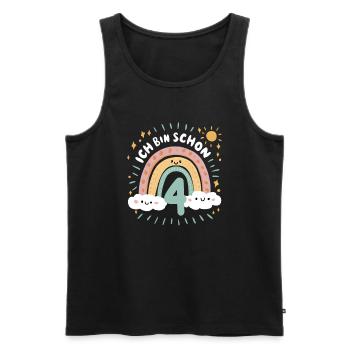 4th Birthday Shirt Rainbow Cloud - Men's Premium Organic Tank Top - black - Front - Michal (187cm)