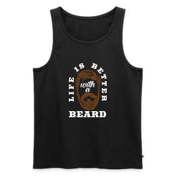 Bartpflege Bart Liebhaber Männer Bart - Männer Premium Bio Tank Top - Schwarz - Vorne - Michal (187cm)