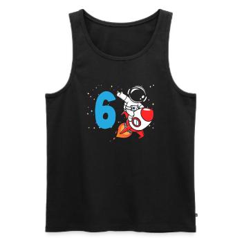 6th Birthday Boys 6 Years Astronaut Birthday - Men's Premium Organic Tank Top - black - Front - Michal (187cm)