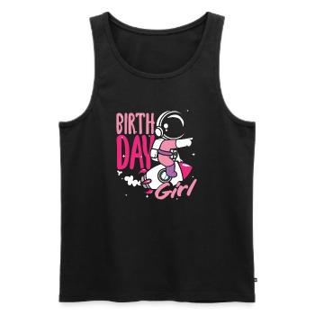Anniversaire des enfants Astronaute Fille Anniversaire - Débardeur bio Premium Homme - noir - Devant - Michal (187cm)