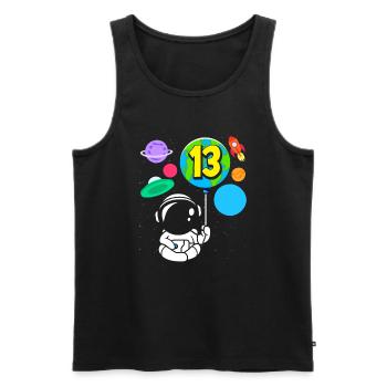 13th Birthday Boys Astronaut Birthday - Men's Premium Organic Tank Top - black - Front - Michal (187cm)